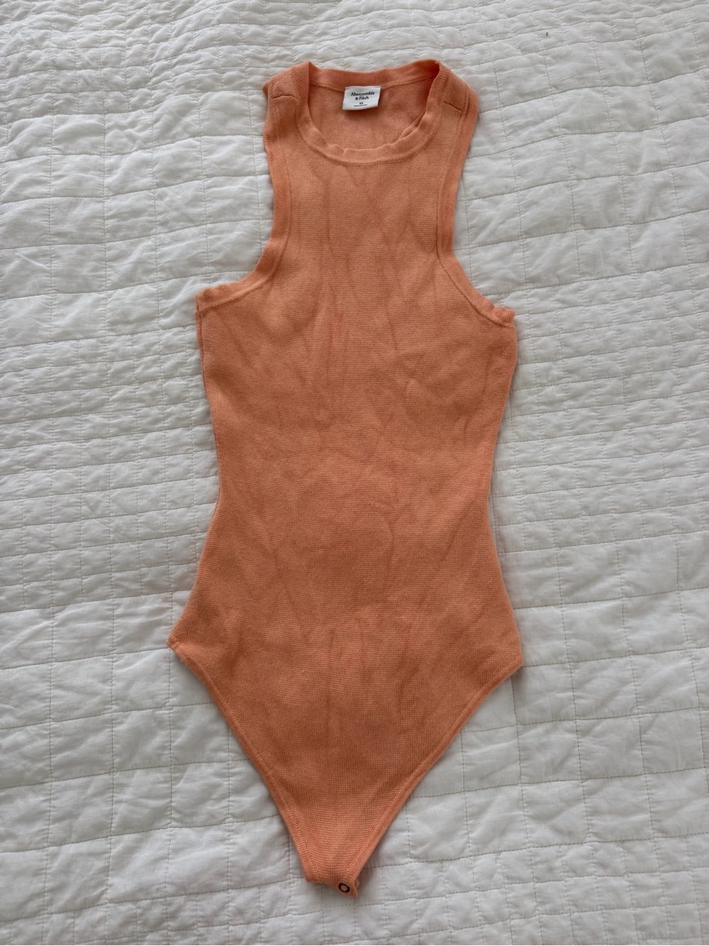 Abercrombie & Fitch Sleeveless Ribbed Bodysuit in orange